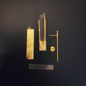 maitena-ganboa-joyas-autor106 Pendientes desmontables de 5 combinaciones diferentes en plata con baño de oro y rutilo de Maitena Ganboa Joyas de Autor